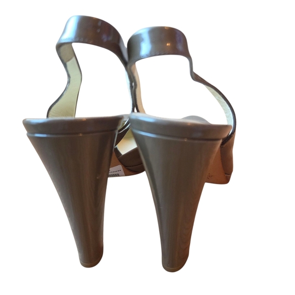 Jil Sander Patent Leather Slingback High Heels Pumps Olive Green Shoes EU 40.5 - Picture 9 of 14